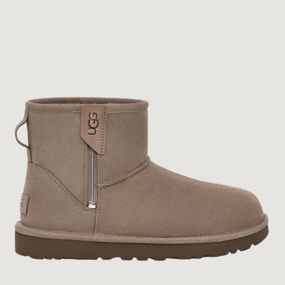 Women's UGG Classic Mini Bailey Zip Boot, Smoke Plume Suede. 1151230